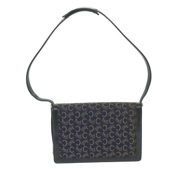 CELINE C Macadam Canvas Horse Carriage Shoulder Bag Navy - Picture 2 of 16